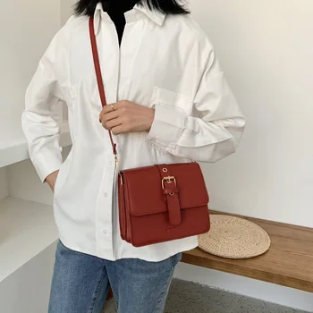 

Women's shoulder bag straddle bag 2020 new retro texture bag women's versatile small square Bag Fashion straddle bag