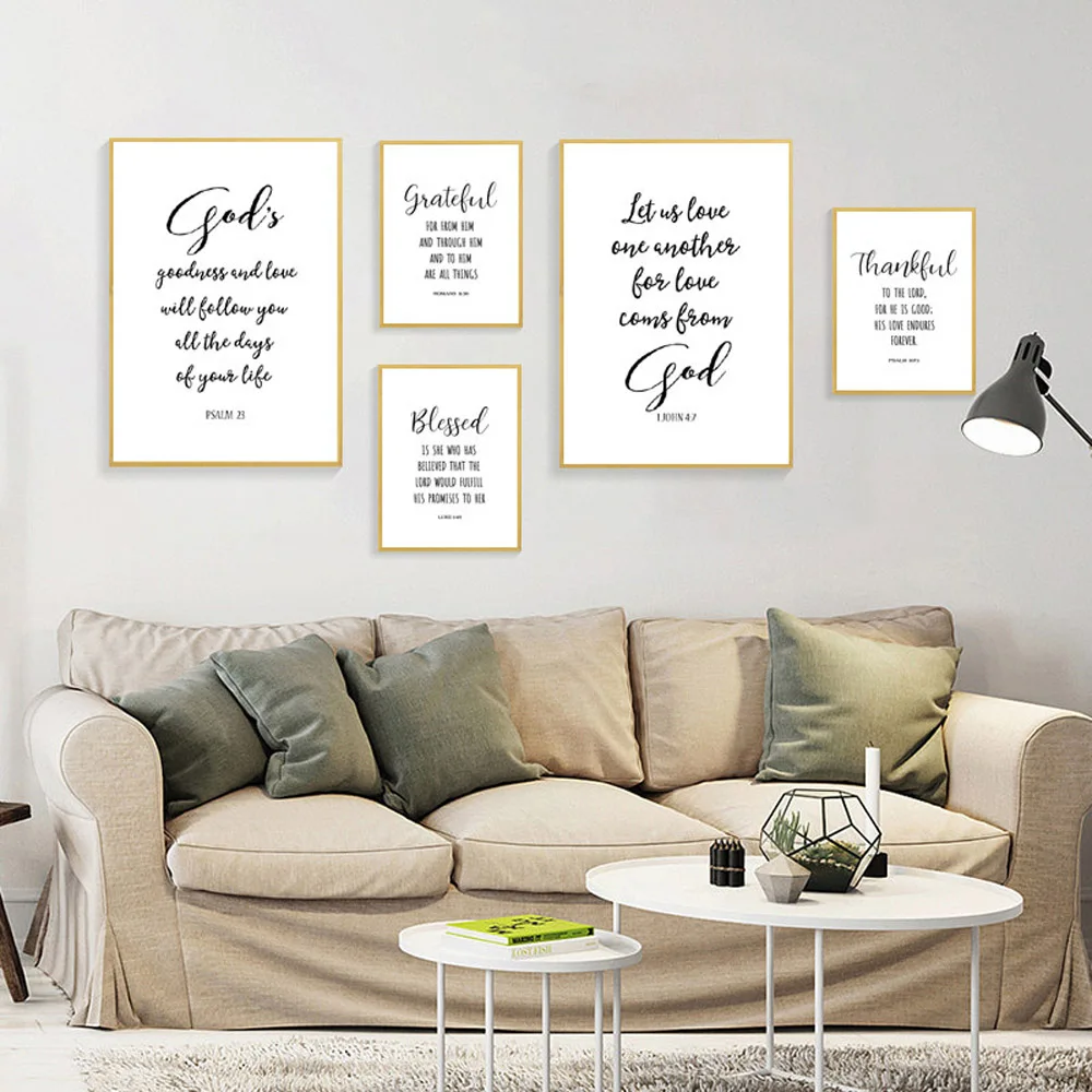 prayer-psalm-wall-art-canvas-painting-thankful-God-quote-posters-and-prints-pictures-Christian-living-room (2)