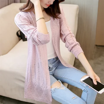 

and long spring and autumn thin style with Korean version of loose summer ice hemp air conditioning shirt women's shawl