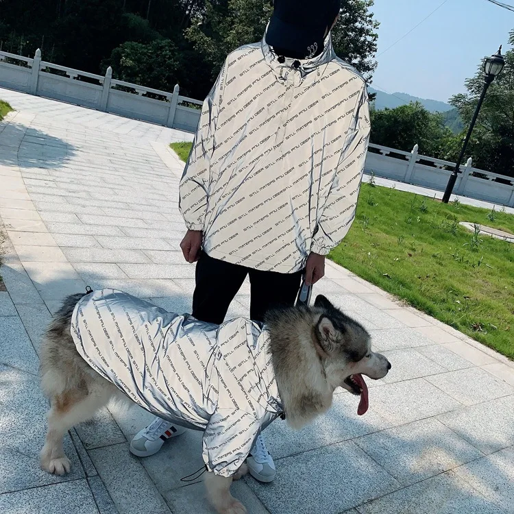 Модная Светоотражающая ветрозащитная куртка для собак наряд для родителей и детей куртка для животных с капюшоном для маленьких средних и больших собак TLC05
