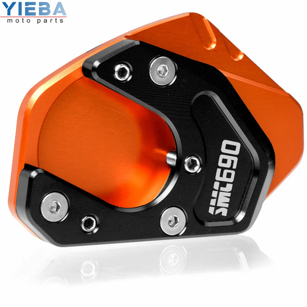 CNC алюминиевый moto rcycle Sidestand Kickstand подставка для ног боковая подставка Увеличьте Мото части для KTM 690 SMC 2008 2010-2013 - Цвет: orange-black