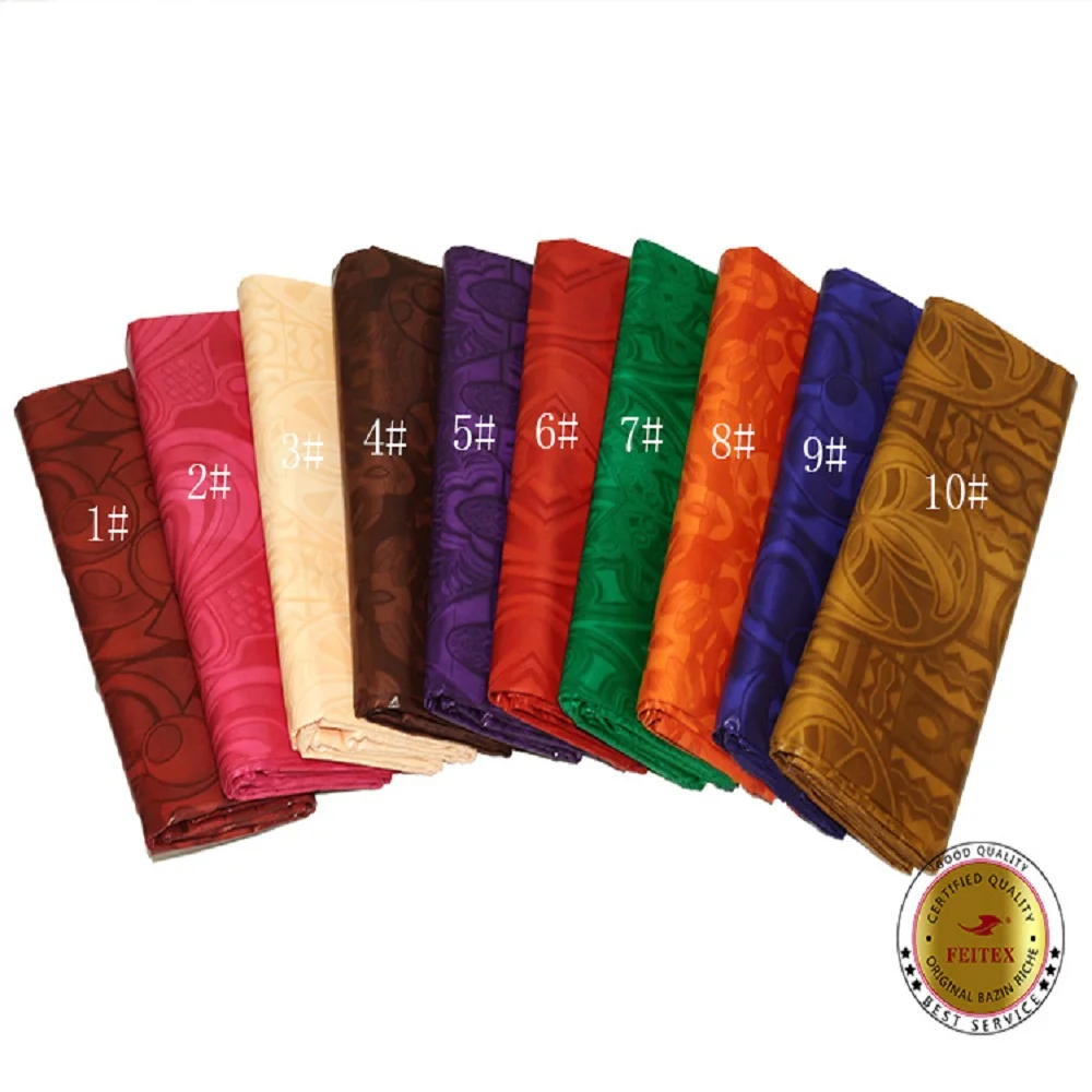 Feitex Ghalila Bazin Riche Австрия Хлопчатобумажная Ткань 5 ярдов хорошее качество жаккард морская парча Африканский производитель Bazin Brode