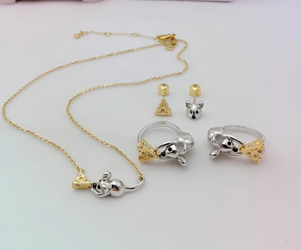 Модное очаровательное медное ожерелье CSxjd милая маленькая мышь обожает с