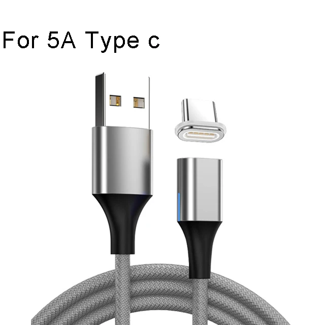 Магнитный Micro USB кабель Olhveitra USB C 5A адаптер быстрой зарядки для samsung S8 huawei зарядное устройство магнитный кабель быстрой зарядки type C - Цвет: For Type C