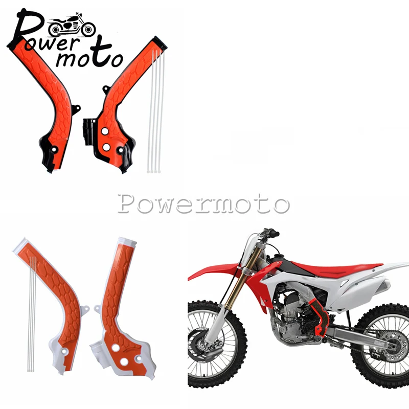 Protection de cadre Orange Motocross Protection de cadre pour vélo de saleté Enduro MX SX125 SX150 SXF EXC-F EXC 250 350 450 2016-2018