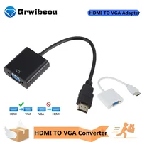 Grwibeou 1080P HDMI Zu VGA Kabel Konverter HDMI Stecker Auf VGA Famale HD Konverter Adapter Digital Analog für Tablet laptop PC TV