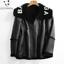 Новинка, зимняя женская куртка-бомбер из овечьего меха, натуральная кожа, овчина, Двустороннее пальто из овчины, большие размеры, куртка из натуральной кожи