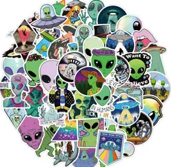 10/30/50pcs Alien E.t Ufo Graffiti Waterproof Skateboard Travel Suitcase Phone Laptop Luggage Stickers Diy Kids Girl Toys