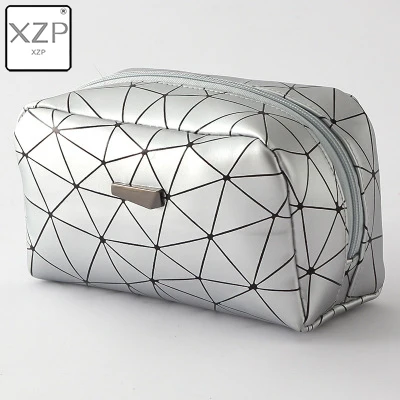 Silver Square XZP многофункциональная подвесная косметичка для путешествий, женские сумки для макияжа, органайзер для туалетных принадлежностей, водостойкая женская косметичка из искусственной кожи для хранения - Цвет: Silver Square