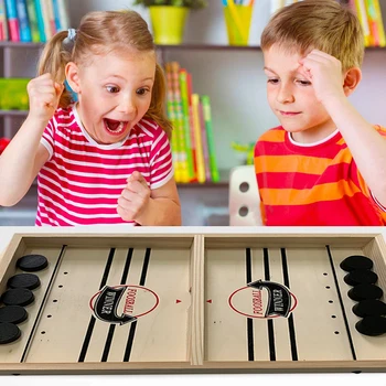 

2 in 1 Ice Hockey Game Adult-child Chess Interactive Game Table Office Battle Catapult Chess Slingshot Puck Bumper Game Gift