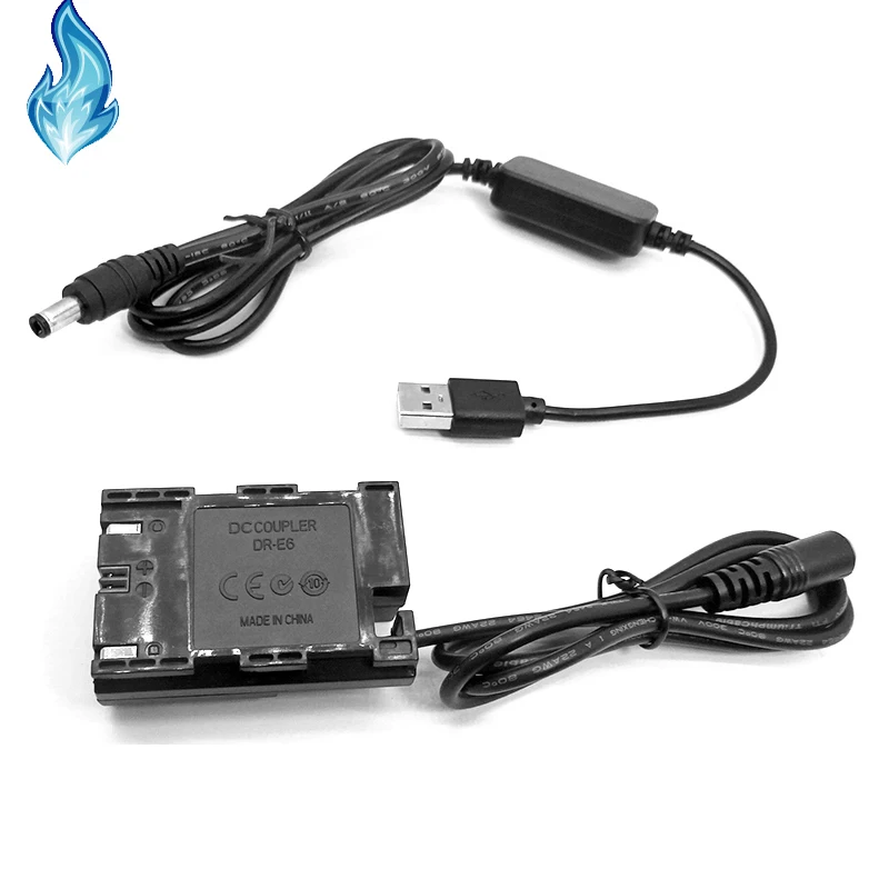 LPE6 ACKE6 DR-E6 DC муфта+ USB кабель питания для Canon камера s EOS 5D Mark II III 5D2 5D3 6D 7D 7D2 60D SLR камера