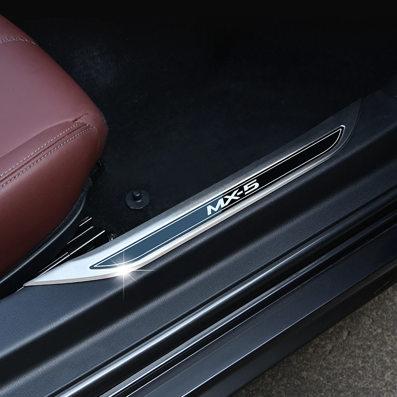 Edelstahl-Türschwellenschutz, Pedal-Abschleifplattenabdeckung, Zierleisten, Zubehör, Auto-Schwellenabdeckung für Mazda MX-5 RF ND MX5