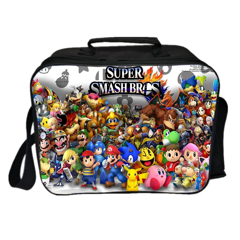 Супер Марио Smash Bros Покемон сумки для обедов, Термосумка сумка теплоизоляционные Водонепроницаемый свежий сумка для льда Пикник походная сумка через плечо