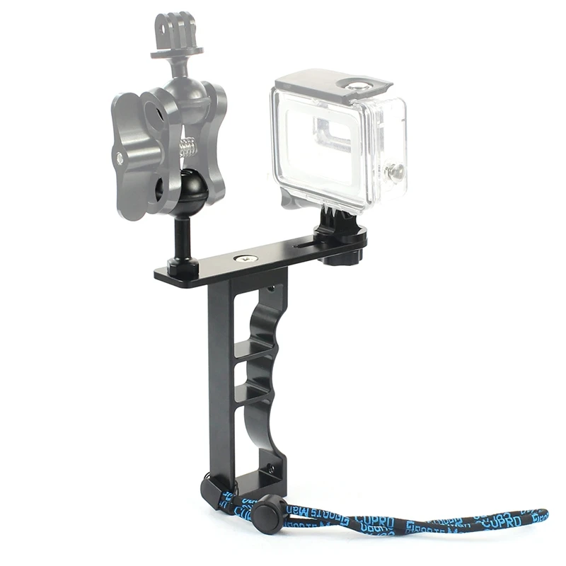 Подходит для Gopro Full Range Dslr камеры Cnc алюминиевый сплав одной рукой Дайвинг фотографии Кронштейн ручной камеры держатель