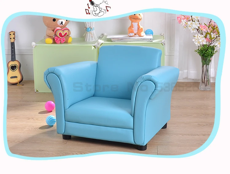 Цвет Небесно-голубой кожи простота домашнего интерьера маленький диван прекрасный детский сад диван Bean Bag скандинавские Zitzak детская мебель