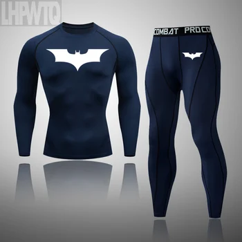 

New Batman Winter Clothing Thermal Underwear Sets Men Quick Dry Stretch Men's Thermo Underwear Male Warm Long Johns Fitness