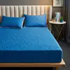 Bonenjoy Quilted Waterproof Fitted Sheet With Elastic Queen King Size Mattress Cover Solid Color Bed Sheets (No Pillowcase) 4