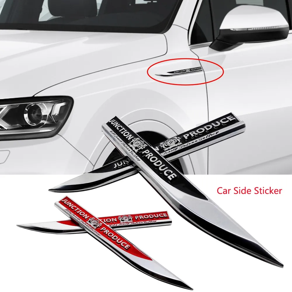 1 пара автомобиля Fender сторона Стикеры Металлическая Задняя Крышка багажника