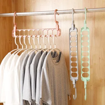

Multifunction Clothing Hanger 360 Degree Rotating 9 Hole Hanger Foldable Clothes Organizer Storage Rack for Wardrobe