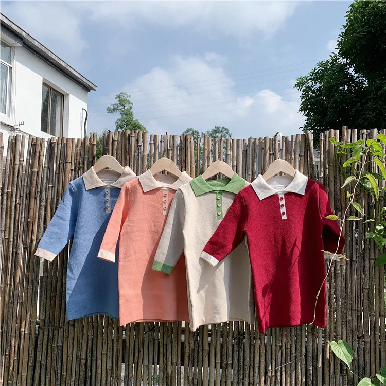 

Girls Baby Dress Spring Autumn Fashion Knitting Children Dress