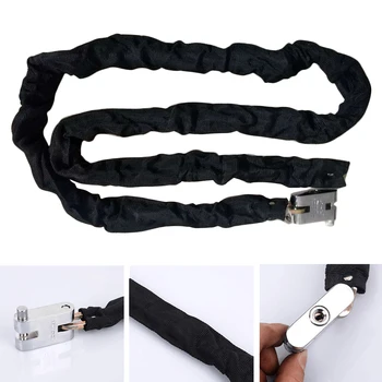 

1.8m Universal With 3 Keys Durable Chain Lock Metal Heavy Duty Rustproof Protective Motorbike Bicycle Anti Theft With Cover