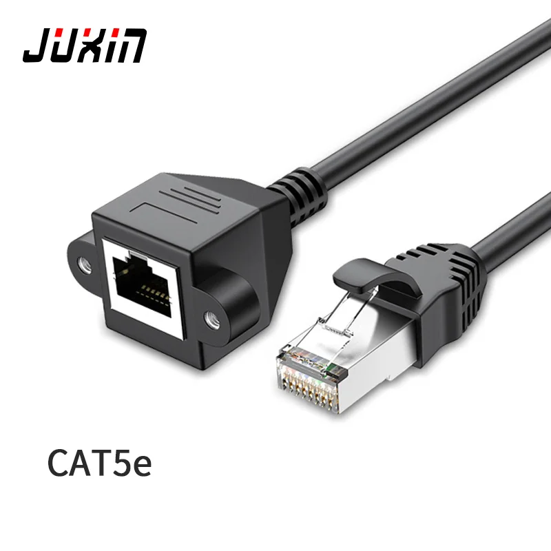 

RJ45 Cat5e Cable Male to Female Screw Panel Mount Ethernet LAN Network Extension Cable 30cm/60CM/1M/1.5M/3M