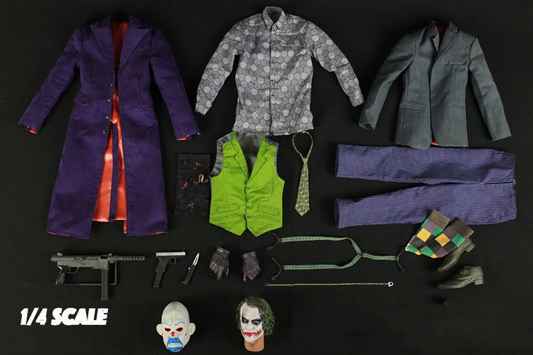 

MAX TOYS JK01 1/4 Joker Heath Ledger Head & Clothes Set DIY Action Figure Accessories