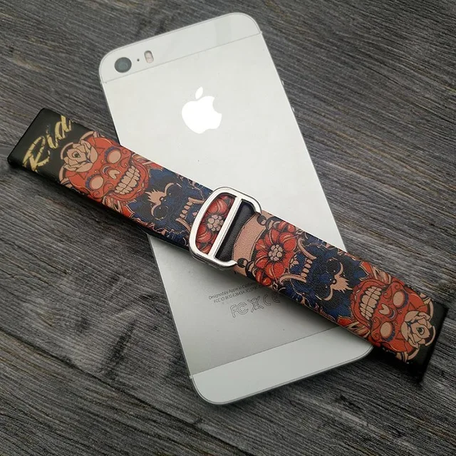 C Кожаный ремешок с принтом в стиле хип-хоп для iwatch, ремешок серии 3, 2, 1, цветочный дизайн, наручные часы, браслет для Apple Watch, 42 мм, 38 мм - Цвет ремешка: C