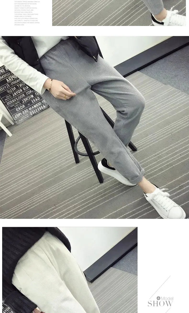 Осенние женские вельветовые штаны Pantalon Mujer с эластичной талией, шаровары размера плюс 3XL, повседневные спортивные штаны, свободные штаны DW664
