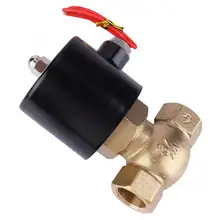 Латунный двухсторонний нормально закрытый Соленоидный клапан для воздуха водяной кран G3/4''
