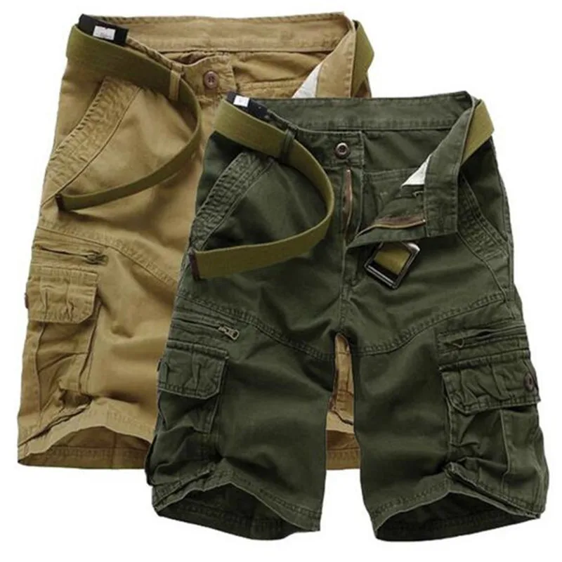 Летняя Горячая Распродажа, повседневные свободные мужские короткие штаны с карманами, сшитые мужские шорты-карго для работы, фитнеса, мужские шорты, пять размера плюс, короткие мужские шорты