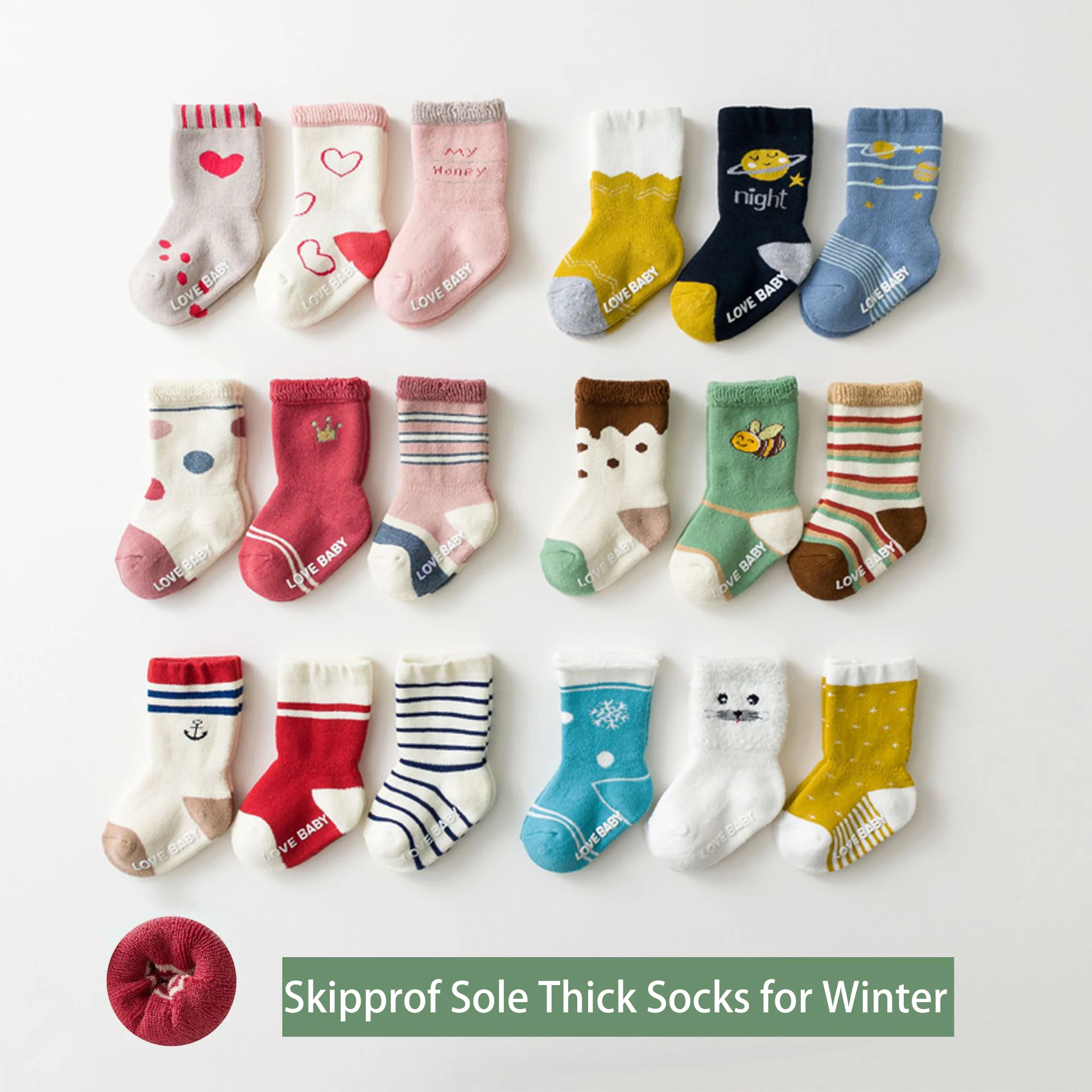 cotton socks kids socks baby socks girls socks 3 Pairs toddler kids socks for winter autumn 0-5T