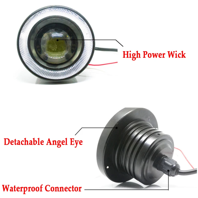 2 шт. Автомобильный светодиодный противотуманный фонарь с ангельскими глазками Halo белый/синий/голубой авто светодиодный передний фонарь Водонепроницаемый Дневной ходовой свет декоративный