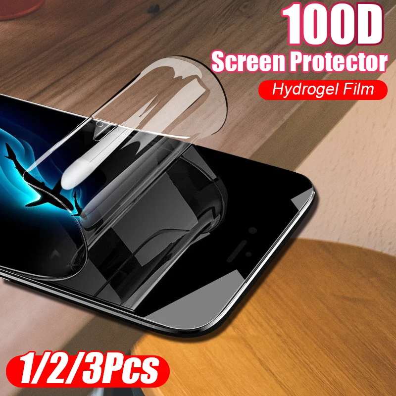 

100D Protective Hydrogel Film For IPhone 8 7 6 6s Plus XS Max Screen Protector For IPhone XS XR X Full Cover Hydrogel Film