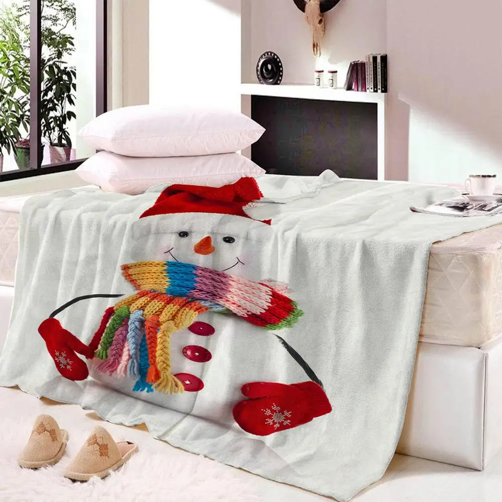 Веселое рождественское тонкое одеяло для кровати, супер мягкое покрывало, художественное пляжное полотенце, покрывало для путешествий, покрывало с рисунком - Цвет: 01