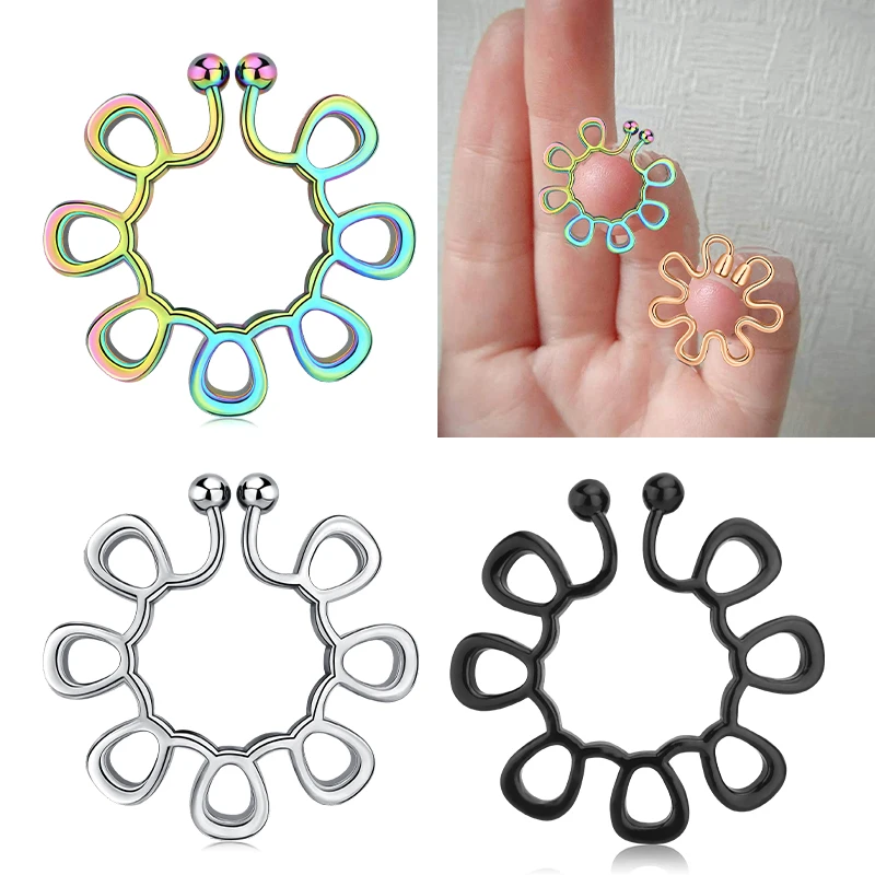 Piercing Clip Fake Nipple Ring Jewelry  Sexy Non Pierced Clip Fake Nipple  Ring - Piercing Jewelry - Aliexpress