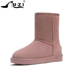 Новинка года; зимние ботинки из натуральной воловьей кожи классические женские ботильоны в австралийском стиле теплая зимняя обувь для женщин; botas mujer; Размеры 35-40