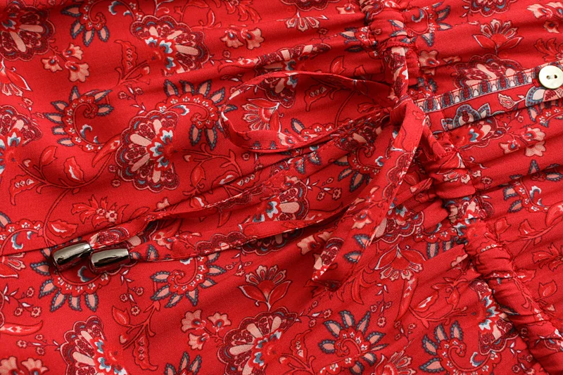 Комбинезоны Everkaki Boho с цветочным принтом, женские осенние комбинезоны с регулируемым поясом, v-образным вырезом и пуговицами, женские комбинезоны