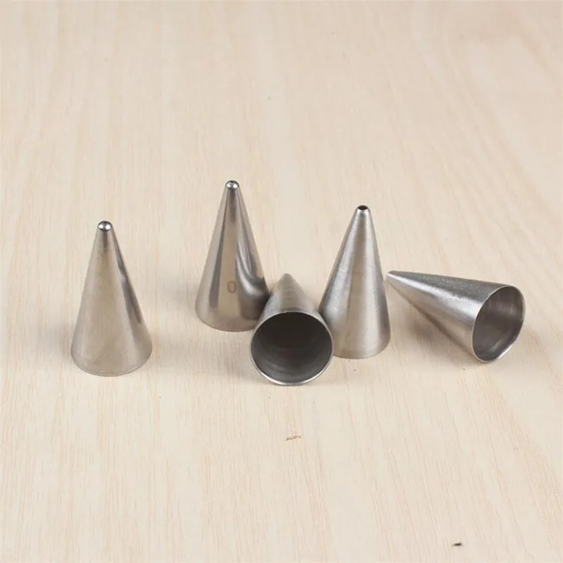 Small Round Icing Piping Nozzles 5Pcs Writing Pastry Nozzle Stainless Confectionery Cream Cake Decorating Tools