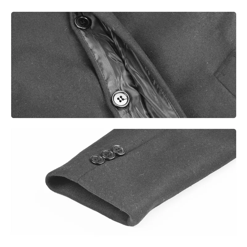  LITTHING 2020 Men Spring Blend Coats Stand Collar Jackets Classic Male Outwears Solid Breasted Men 