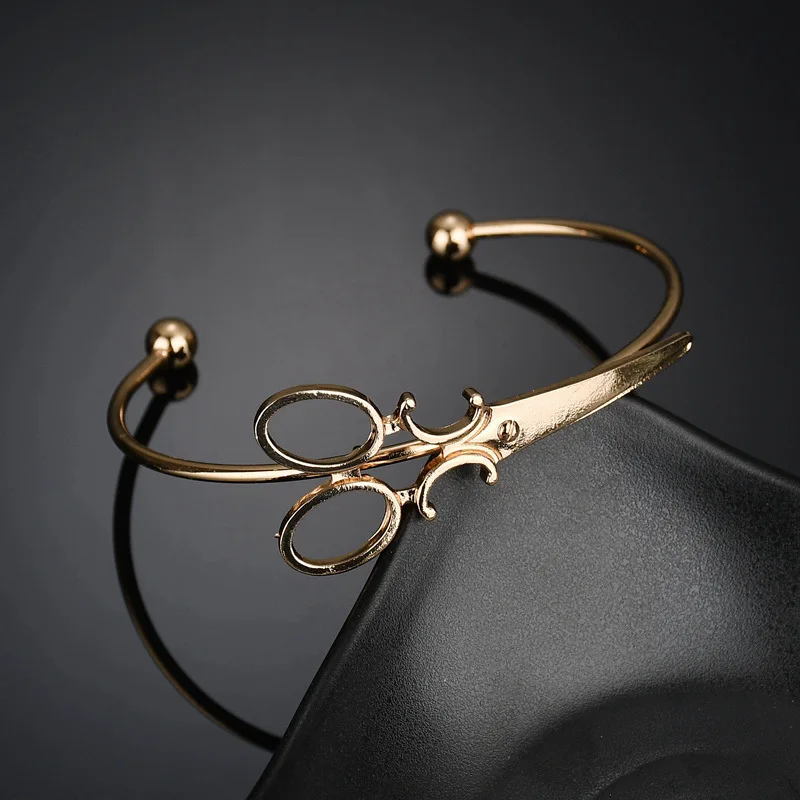 VOHE модные минималистичные отверстия браслеты ножницы Декоративные ювелирные браслеты и браслеты подарки - Окраска металла: gold