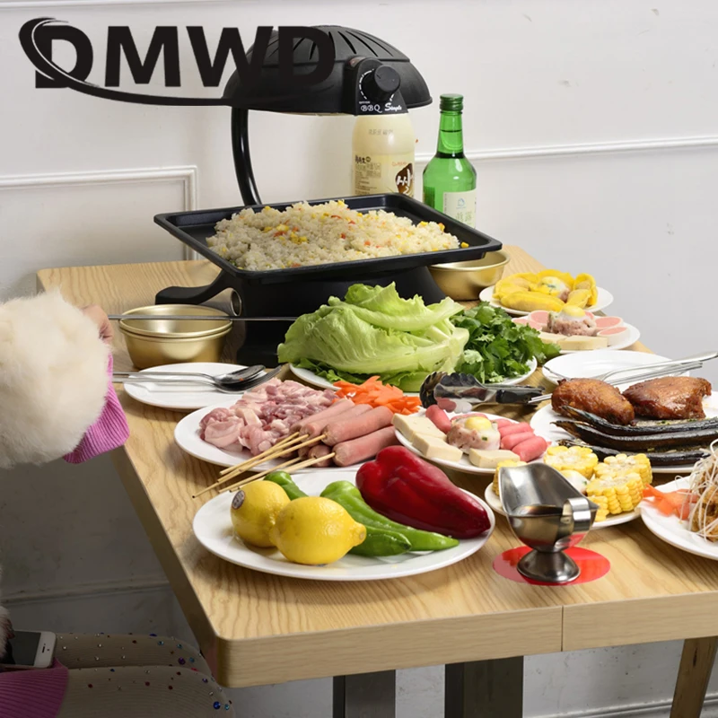 DMWD бездымного барбекю инфракрасный электрический гриль жаровня гриль для мяса сковорода антипригарная Корейская печь для барбекю