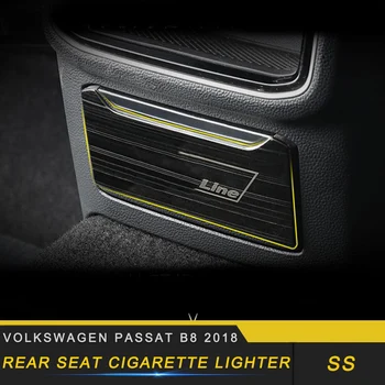 

For Volkswagen Passat B8 2018 Car Styling Rear Seat Cigarette Lighter Panel Cover Trim Frame Sticker Interior Accessories