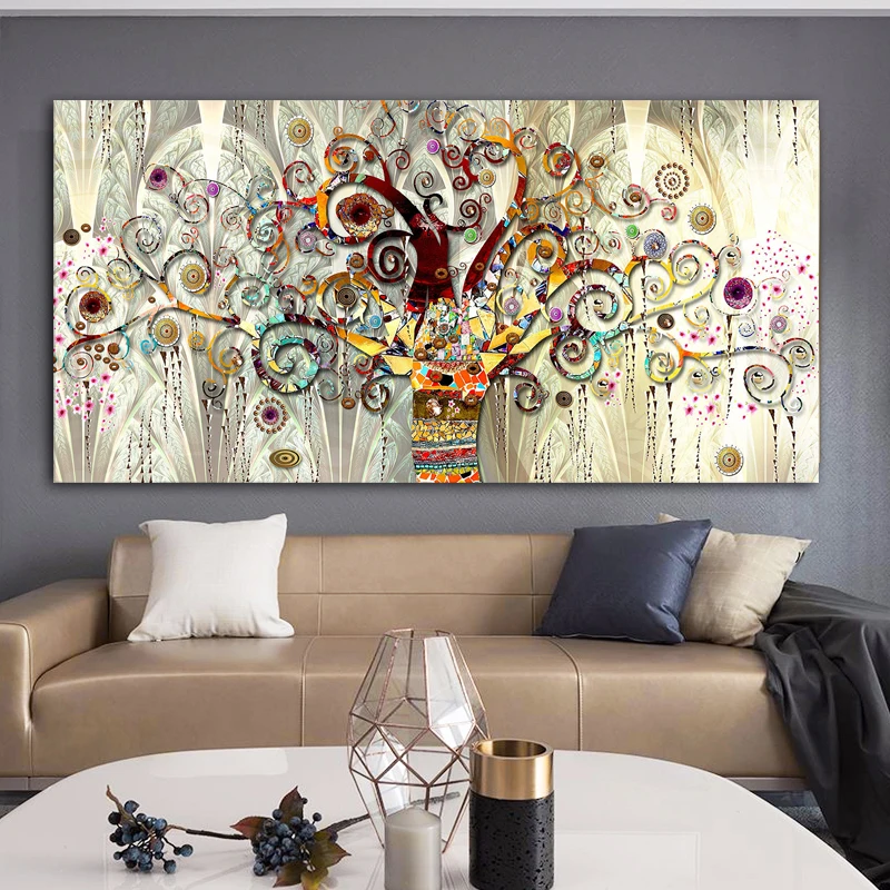 CHENFART-Tree-of-life-Gustav-Klimt-Landscape-Wall-Art-Canvas-Scandinavian-Poster-Print-Modern-Wall-Art (1)