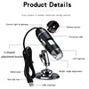 1600X 1000X USB Microscope Handheld Portable Digital Microscope USB Interface Electron Microscopes with 8 LEDs with Bracket 2