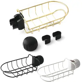 

Home Kitchen Faucet Sink Sponge Hanging Tap Storage Holder Japanese Style Iron Faucet Rack
