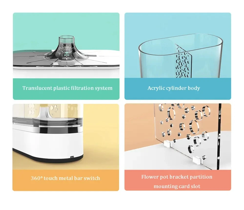 Xiaomi Geometry Mini Lazy Fish Tank USB Charging Self-cleaning Aquarium with 7 Colors LED Light Home office Aquarium (10)