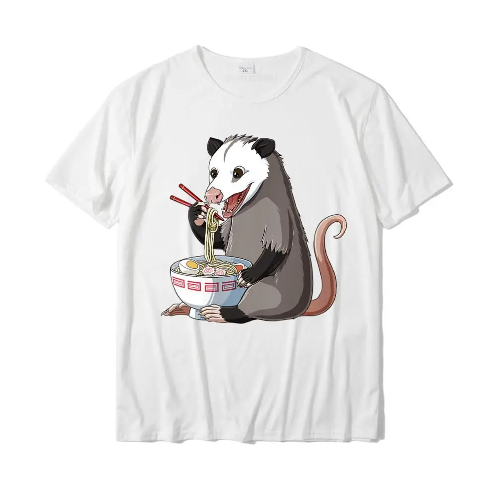 Personalized O Neck T Shirt Summer/Autumn Tops Shirt Short Sleeve Hip Hop Pure Cotton Design Tee-Shirt Normal Male Womens Funny Japanese Kawaii Ramen Opossum V-Neck T-Shirt__31394 white