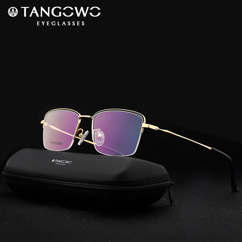 

TANGOWO Myopia Optical Frames Titanium Glasses Frame Men Half Frame Men Ultralight Male Prescription Eyeglasses Stylish Eyewear