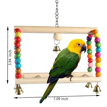 

2020 New8 Pcs/set Parrot Biting Toy Bird Suspension Bridge Swing Cockatiels String Toy